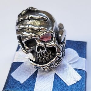 Shut Up Ring | Rare NWT Black Oxidized Biker Evil King Sz 12 Gothic Armor